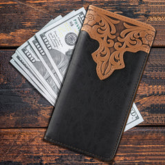 Montana West Embossed Vintage Floral Men's Bifold Long Wallet - Montana West World