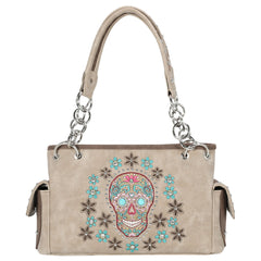 Montana West Embroidered Sugar Skull Concealed Carry Satchel - Montana West World