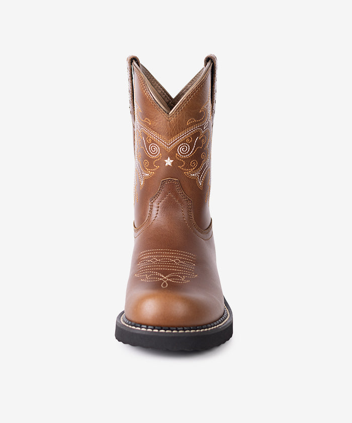 Women‘s Fat Baby Western Boots with Embroidery in Premium Leather
