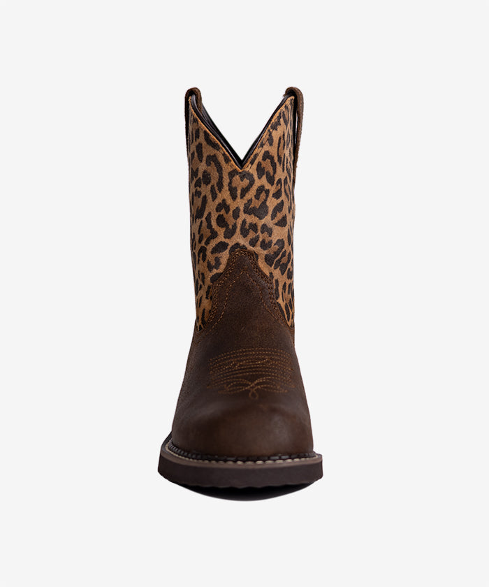 Women‘s Wild Prairie Brown Leather & Leopard Suede Boots