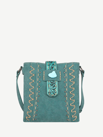 Montana West Tooled Buckle Hand-stitch Concealed Carry Crossbody - Montana West World