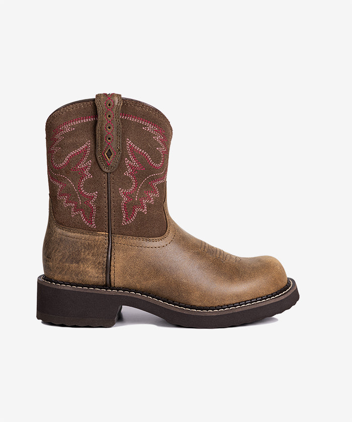 Women’s Rose Dust Genuine Leather Suede Embroidered Boots