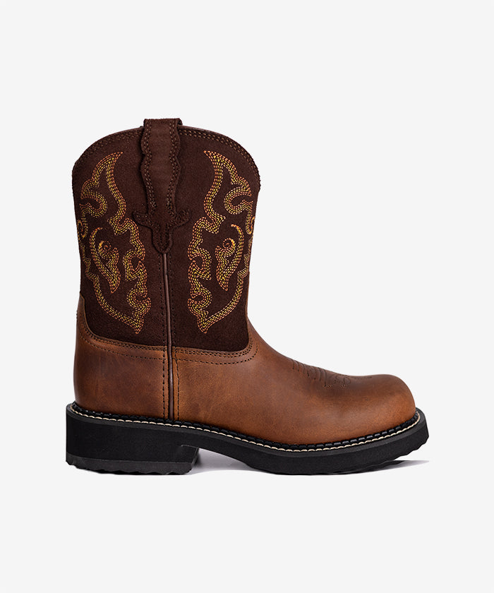 Women’s Brown Suede Embroidered Western  Boots