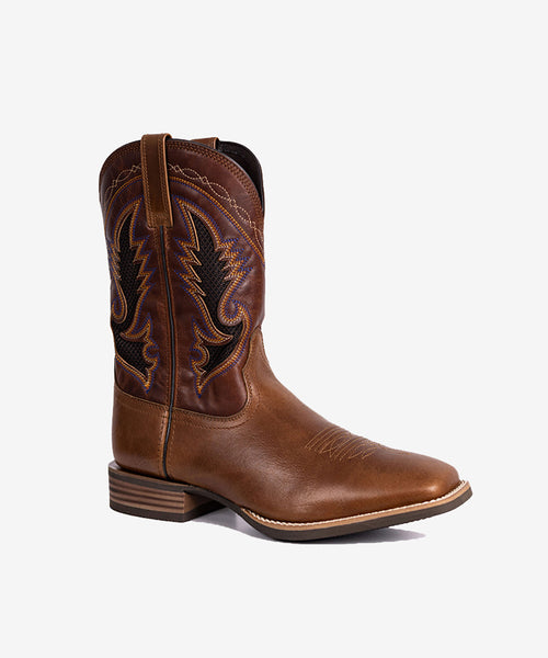 Men's Embroidered Square Toe Vintage Western Boots – Montana West