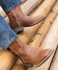 Men's Embroidered Wide Toe Cowboy Boots