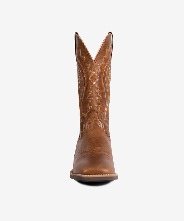 Men's Embroidered Wide Toe Cowboy Boots