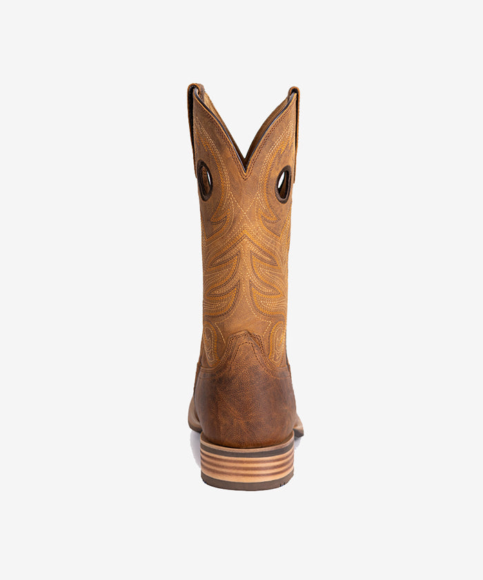Men's Pull-On Distressed Leather Square Toe Western Boots
