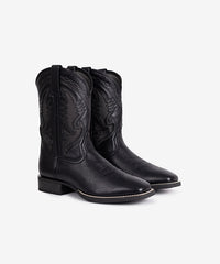 Men's Mesh Embroidered Square Toe Cowboy Boots