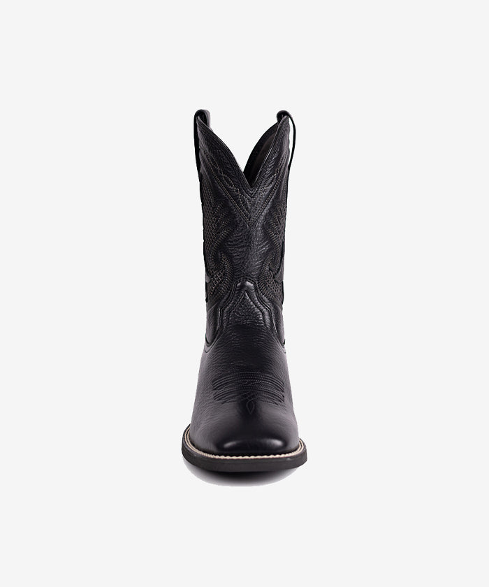 Men's Mesh Embroidered Square Toe Cowboy Boots