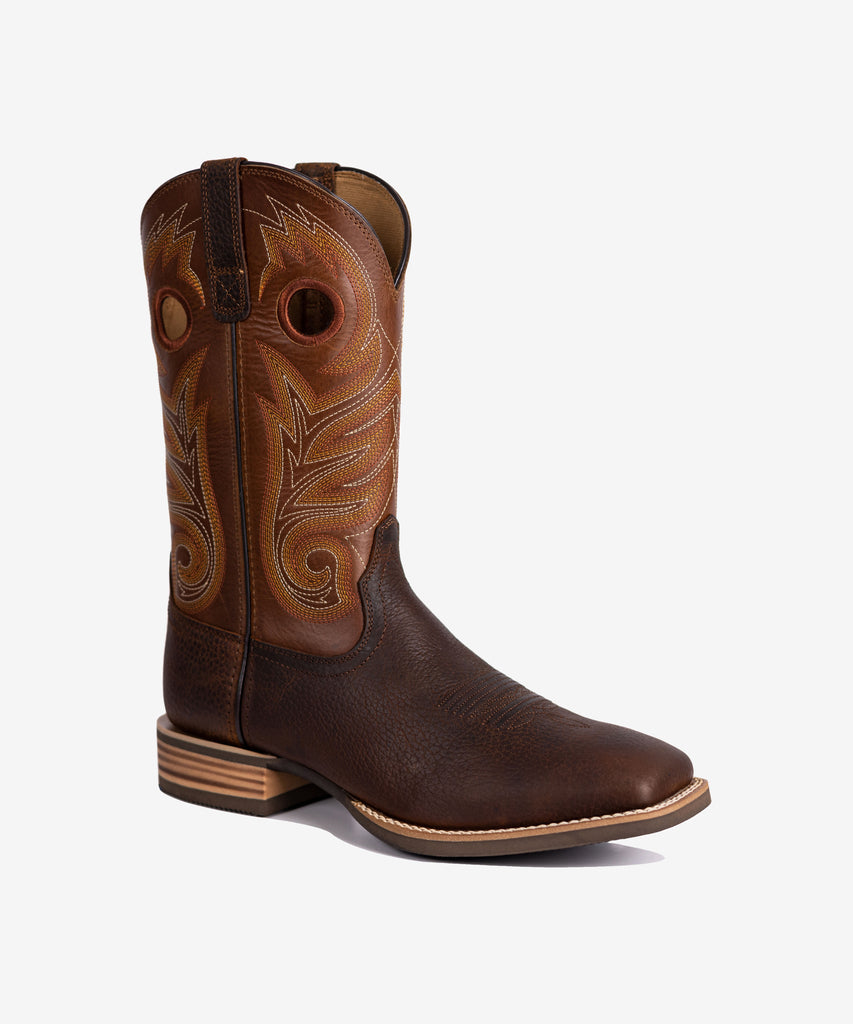 Men's Pull-On Embroidered Square Toe Western Boots – Montana West