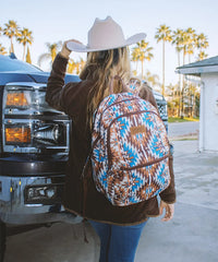 Wrangler Aztec Printed Diaper Bag Backpack 