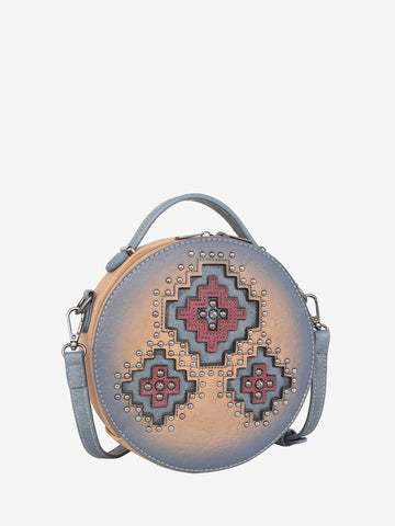 Montana West Cut-out Aztec Applique Crossbody Circle Bag - Montana West World