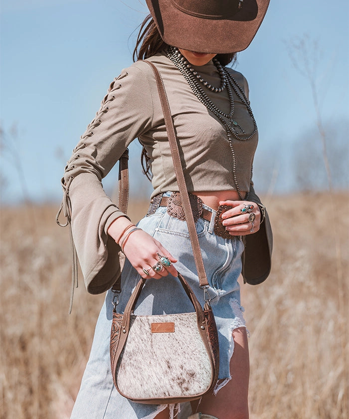 Wrangler Genuine Hair-On Cowhide Tote Bag