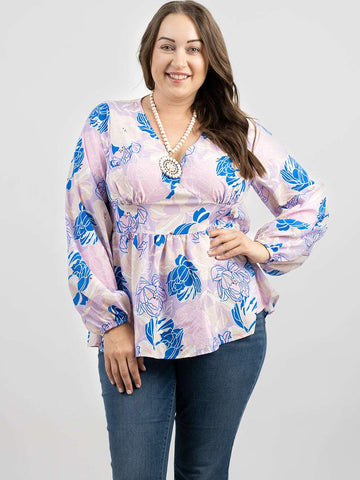 American Bling Women Floral Print Long Sleeves Top - Montana West World