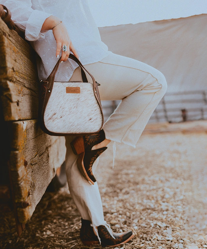Wrangler Genuine Hair-On Cowhide Tote Bag