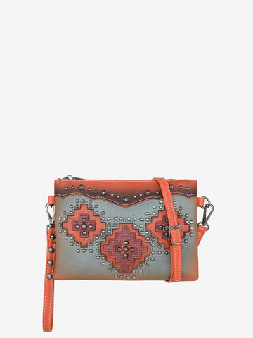 Montana West Cut-out Aztec Applique Crossbody Wristlet - Montana West World