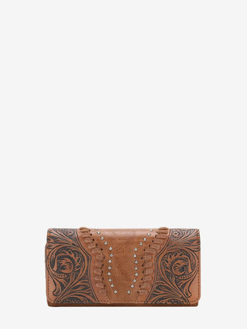 Montana West Brown Vintage Floral Tooled Crossbody Saddle Bag - Montana West World