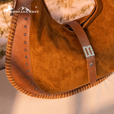 Pre-sale Montana West Studded Whipstitch Hobo Bag