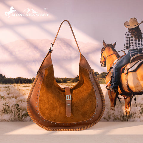 Pre-sale Montana West Studded Whipstitch Hobo Bag