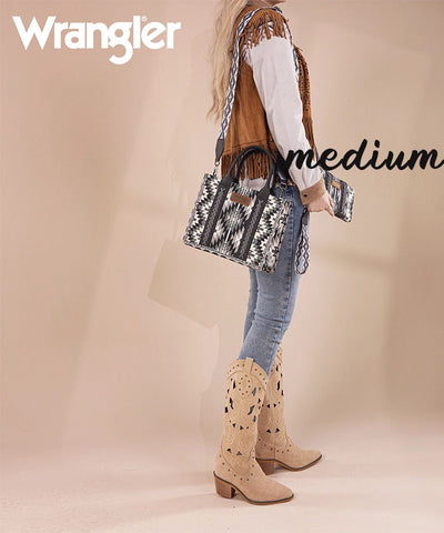 Wrangler Aztec Print Whipstitch Canvas Tote Bag Set