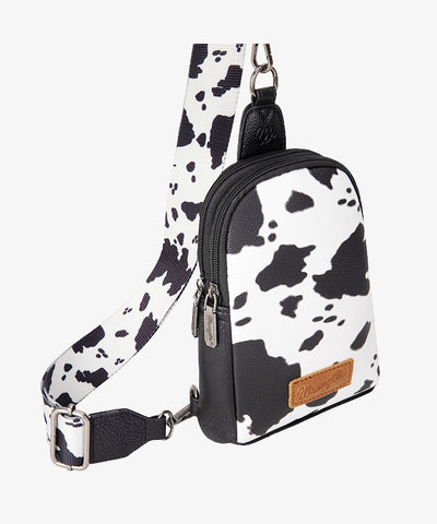 Wrangler Cow Print Sling Bag - Montana West World