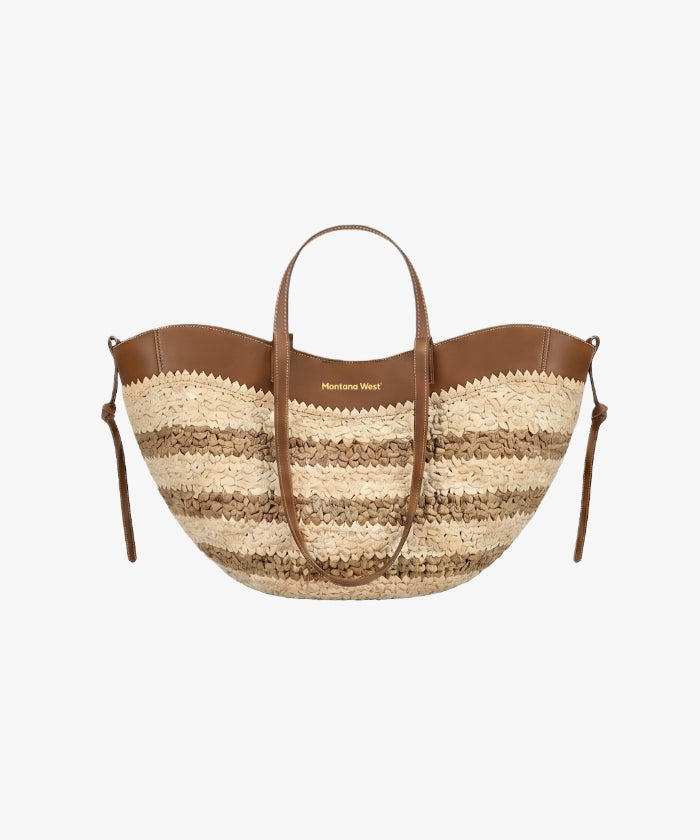 Montana West Woven Straw Tote Bag for Women (Preorder)