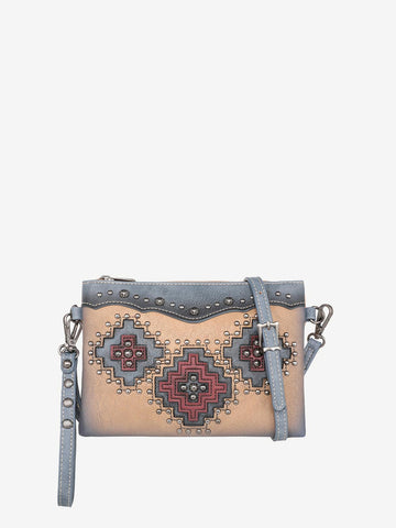 Montana West Cut-out Aztec Applique Crossbody Wristlet - Montana West World