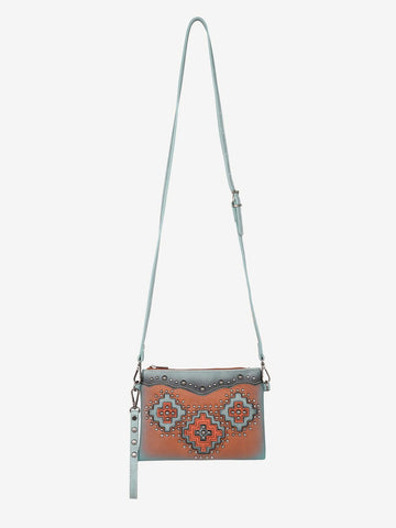 Montana West Cut-out Aztec Applique Crossbody Wristlet - Montana West World