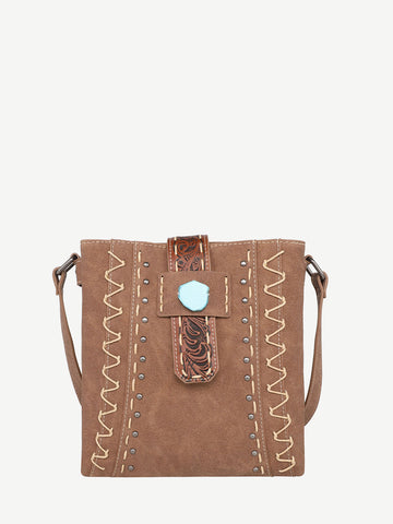 Montana West Tooled Buckle Hand-stitch Concealed Carry Crossbody - Montana West World