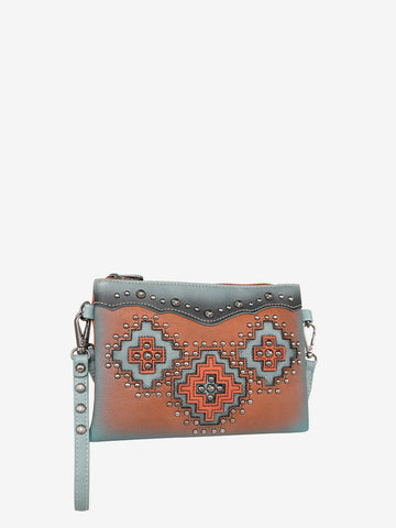 Montana West Cut-out Aztec Applique Crossbody Wristlet - Montana West World