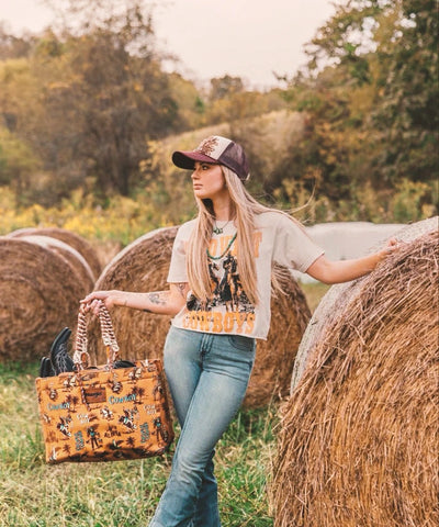 Wrangler Cowboy Print Tote Bag