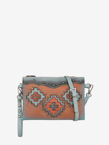 Montana West Cut-out Aztec Applique Crossbody Wristlet - Montana West World