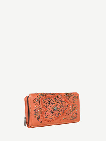 Montana West Cut-out Floral Embossed Wallet - Montana West World