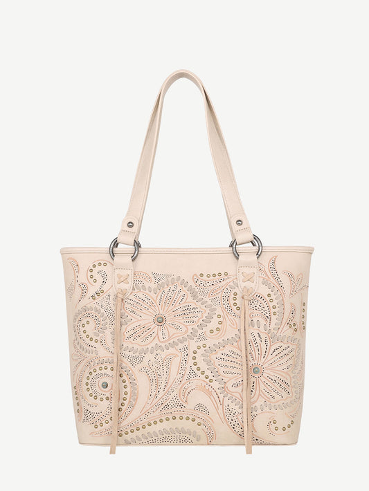 Montana West Cut-out Floral Embossed Concealed Carry Tote - Montana West World