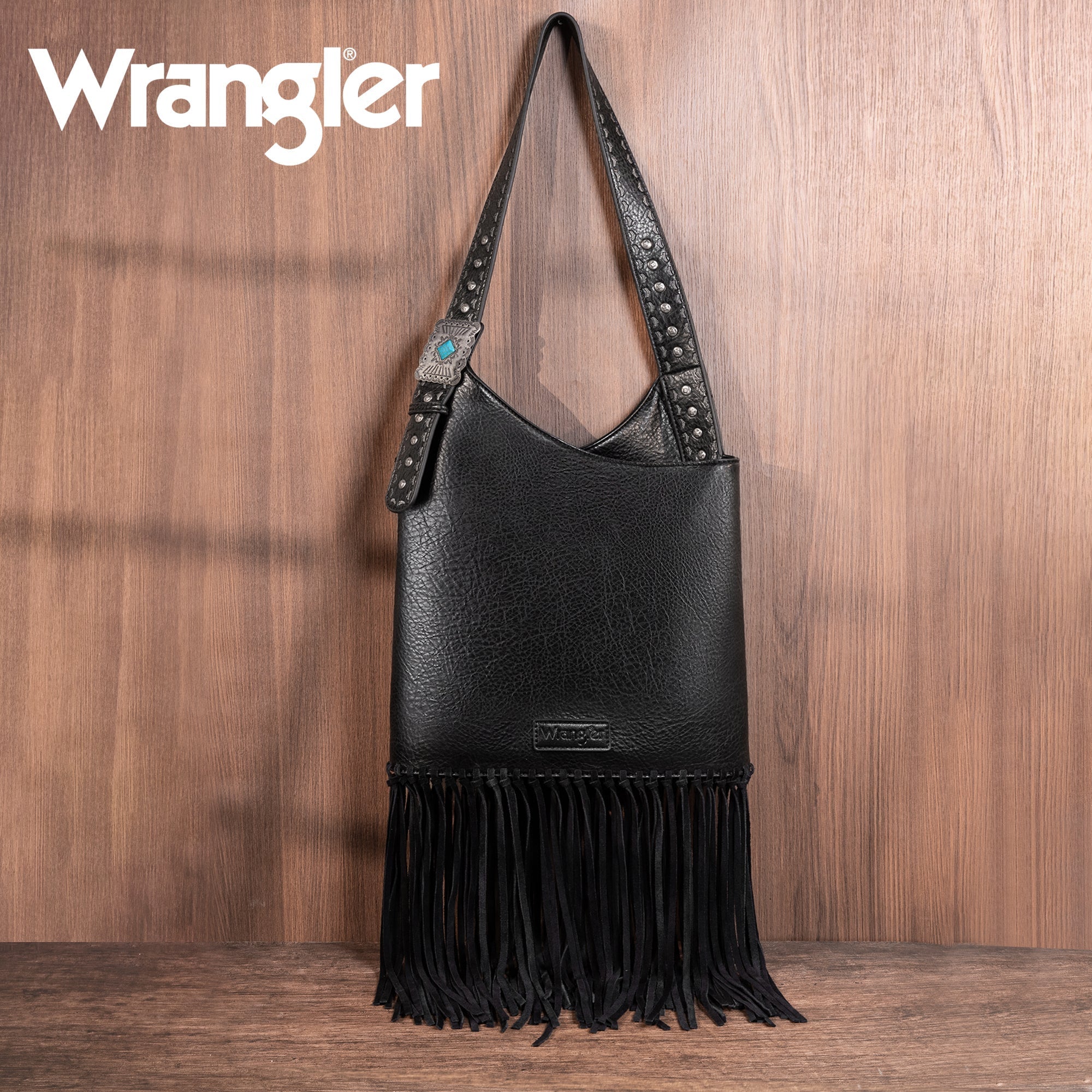 Wrangler by Montana West Turquoise Faux Leather Fringe Crossbody Shoulder  Bag