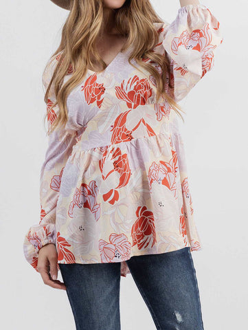 American Bling Women Floral Print Long Sleeves Top - Montana West World