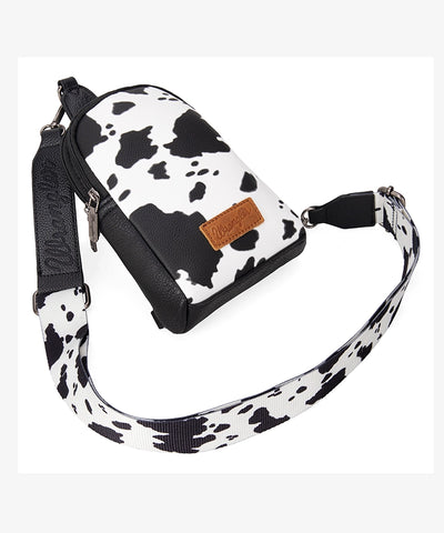 Wrangler Cow Print Sling Bag - Montana West World