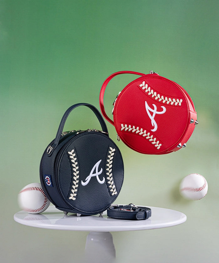 MLB Atlanta Braves Leather Circle Crossbody Bag