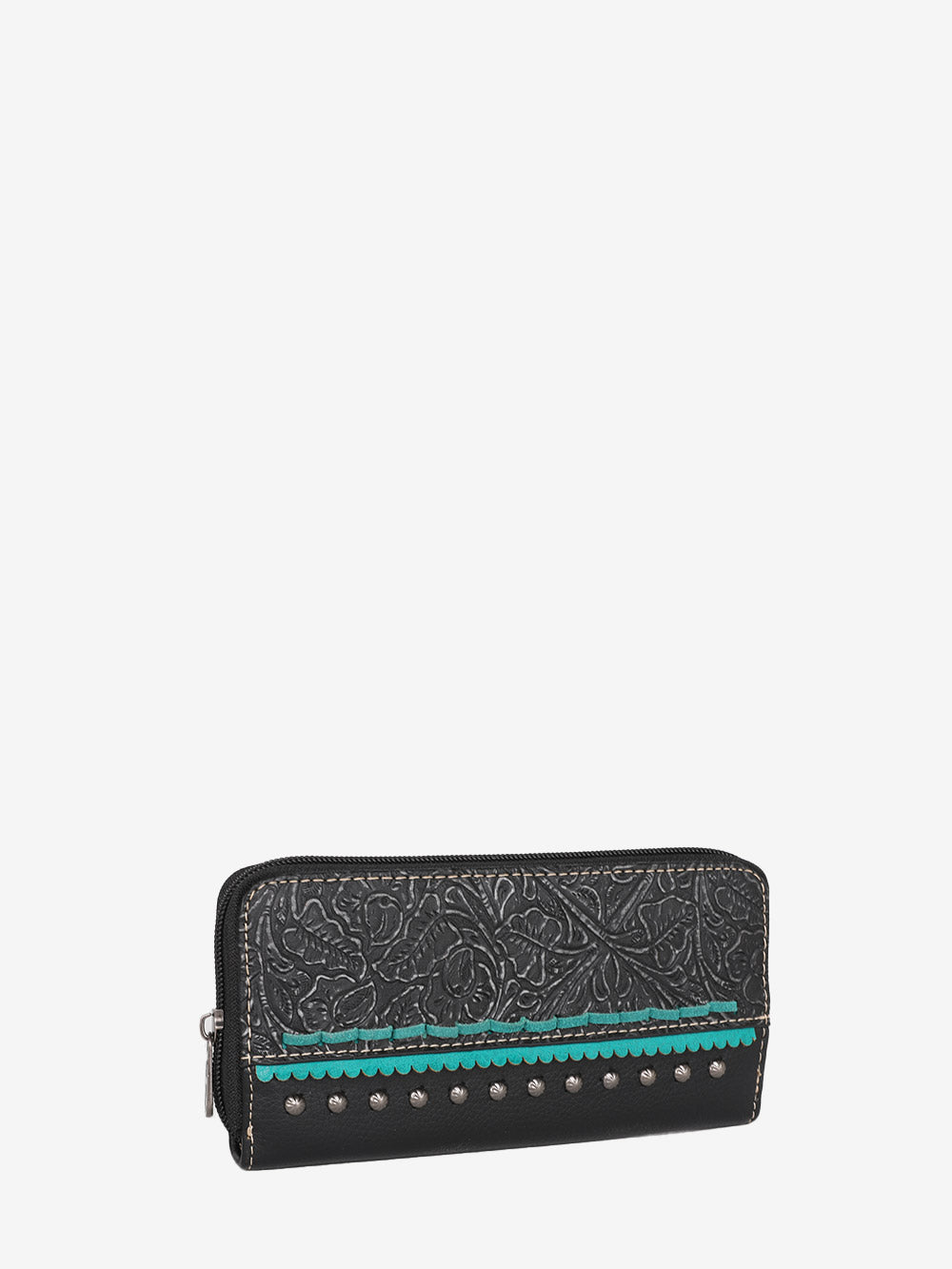 American Bling Black Embossed Floral Tote Set - Montana West World