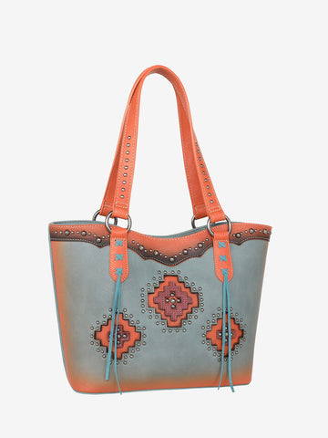 Montana West Cut-out Aztec Applique Concealed Carry Tote Set - Montana West World