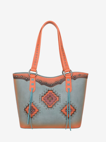 Montana West Cut-out Aztec Applique Concealed Carry Tote Set - Montana West World