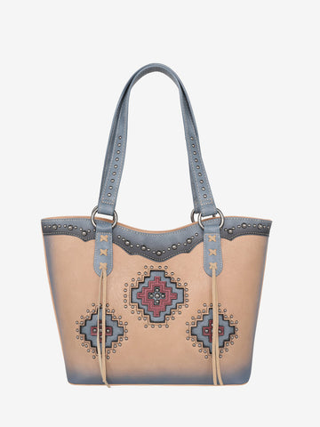 Montana West Cut-out Aztec Applique Concealed Carry Tote Set - Montana West World