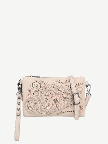 Montana West Cut-out Floral Embossed Crossbody Wristlet - Montana West World