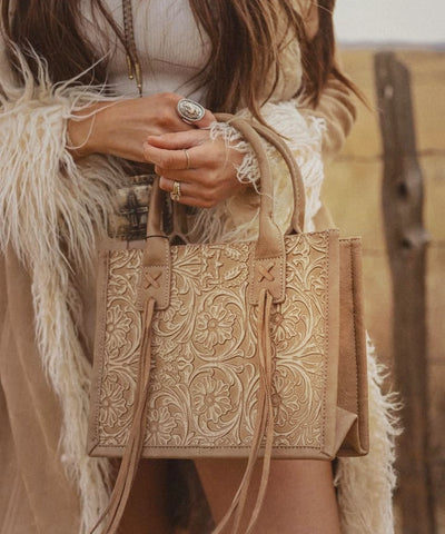 Montana West Fringe Tooled Tote Bag