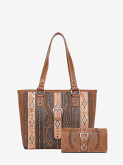Montana West Embossed Aztec Buckle Concealed Carry Tote - Montana West World
