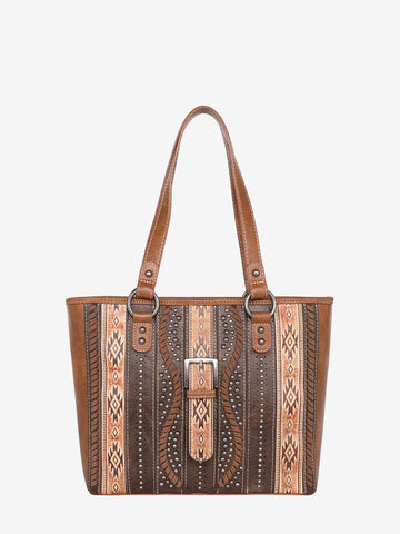 Montana West Embossed Geometric Aztec Handbag Set - Montana West World