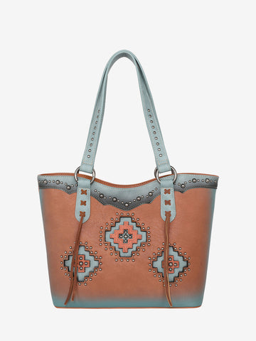 Montana West Cut-out Aztec Applique Concealed Carry Tote Set - Montana West World