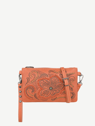 Montana West Cut-out Floral Embossed Crossbody Wristlet - Montana West World