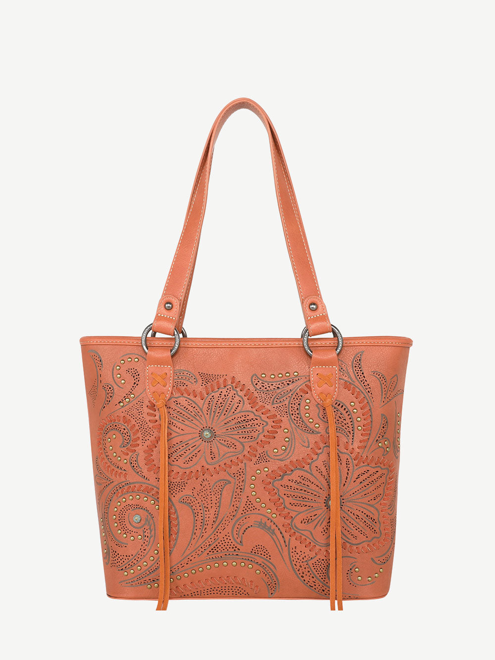 Montana West Cut-out Floral Embossed Concealed Carry Tote - Montana West World