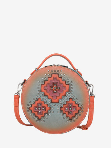 Montana West Cut-out Aztec Applique Crossbody Circle Bag - Montana West World